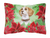 Poinsettas Dog Art Canvas Fabric Decorative Pillow - 652259193219