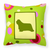 Carolines Treasures, Inc Green Fabric Decorative Pillow with Dog Silhouette, Green, 14x14 Inches, cuddly cheerful