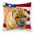 Patriotic With Dog Fabric Decorative Pillow - 652259221370