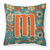 Carolines Treasures Monogram Letter Flowers Fabric Decorative Pillow, 14 Inch, Polyester