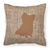 Carolines Treasures Dog Silhouette Burlap Fabric Decorative Pillow, 14x14 Inches  Stylish Home Accent