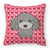Dog With XOXO Hearts Fabric Decorative Pillow - 638508677112