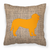 Carolines Treasures Dog Silhouette Burlap Fabric Decorative Pillow, Blue-Orange, 14x14 Inches, Durable Sofa Cushion