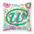 Caroline's Treasures Monogram Letter Flowers Fabric Decorative Pillow, 14x14 Inches