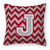 Monogram Letter Chevron Fabric Decorative Pillow - 638508316783