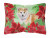Poinsettas Dog Art Canvas Fabric Decorative Pillow - 652259193134