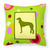Carolines Treasures Green Fabric Decorative Pillow with Dog Silhouette, Green, 14x14 Inches, cheerful comfy
