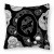Carolines Treasures Monogram Letter Day of the Dead Skulls Black Fabric Decorative Pillow, Black, 14 Inches, cozy, cheerful