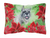 Poinsettas Dog Art Canvas Fabric Decorative Pillow - 652259192977