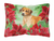 Poinsettas Dog Art Canvas Fabric Decorative Pillow - 652259193110
