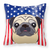 USA Design with Dog Fabric Decorative Pillow - 638508244963