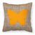 Carolines Treasures Butterfly Burlap Fabric Decorative Pillow, Blue-Orange, 18x18 Inches Durable Sofa Cushion
