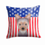 Carolines Treasures USA Design with Dog Fabric Decorative Pillow, 14x14 Inches, Durable Polyester Cushion