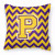 Monogram Letter Chevron Fabric Decorative Pillow - 638508316349