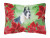 Poinsettas Dog Art Canvas Fabric Decorative Pillow - 652259192793