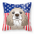 Carolines Treasures, Inc USA Design with Dog Fabric Pillow, 14x14 Inches, Lightweight Polyester