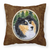 Carolines Treasures, Inc Portrait Artwork with Dog Brown Fabric Decorative Pillow, Brown Luxury Dog Pillow