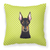 Carolines Treasures Dog Face Checkerboard Design Fabric Decorative Pillow, 14x14 Inches, Polyester, vibrant and cozy
