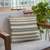 Plutus Blue, Beige Lanes Stripe Luxury Throw Pillow - 017247669358