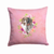Carolines Treasures Floral Design with Dog Picture Fabric Decorative Pillow, 14 X 14 Inches, Polyester, Inviting