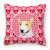 Hearts Love and Valentine's Day Dog Portrait Fabric Decorative Pillow - 638508359704