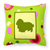 Carolines Treasures Green Fabric Decorative Pillow with Dog Silhouette, 14x14 Inches, soft cozy