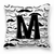 Carolines Treasures Monogram Letter Moustache Fabric Decorative Pillow, 14x14 Inch, Polyester