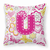 Monogram Letter Flowers and Butterflies Fabric Decorative Pillow - 615872976690