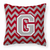 Monogram Letter Chevron Fabric Decorative Pillow - 638508316752