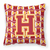 Carolines Treasures Monogram Football Pillow, 14x14 Inches - Soft Polyester Throw Accent