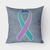 Carolines Treasures Ribbon Cancer Awareness Fabric Decorative Pillow, 14x14 Inches, 100% Polyester, Decorative Throw Cushion