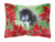 Poinsettas Dog Art Canvas Fabric Decorative Pillow - 652259193349