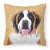 Caroline's Treasures Wipe Your Paws Dog Art Fabric Decorative Pillow, 14x14 Inches, cute cozy