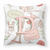 Monogram Letter Love in Paris Pink Fabric Decorative Pillow - 615872975754