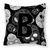 Carolines Treasures Monogram Letter Day of the Dead Skulls Black Fabric Decorative Pillow, Black, 14x14 Inches, edgy, vibrant