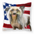 Patriotic With Dog Fabric Decorative Pillow - 652259221356