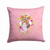 Floral Design with Dog Picture Fabric Decorative Pillow - 194030081556