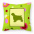 Carolines Treasures Green Fabric Decorative Pillow with Dog Silhouette 