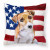 Patriotic With Dog Fabric Decorative Pillow - 652259221899