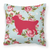Caroline's Treasures Dog Breed Shabby Chic Fabric Decorative Pillow, Shabby Chic, 18 x 18 Inches, Soft Couch Pillow