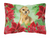 Poinsettas Dog Art Canvas Fabric Decorative Pillow - 652259192939