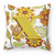 Carolines Treasures Monogram Letter Floral Fabric Decorative Pillow, 14x14 Inches, bright, cheerful