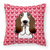 Dog With XOXO Hearts Fabric Decorative Pillow - 638508676955