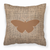 Carolines Treasures Butterfly Burlap Fabric Decorative Pillow, Blue and Brown, 18x18 Inches  Cozy Home Pillow