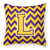 Caroline's Treasures Monogram Letter Chevron Fabric Decorative Pillow, Full Color, 14x14 Inches - Accent Cushion