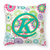 Carolines Treasures, Inc Monogram Letter Flowers Fabric Decorative Pillow, Full Color, 14x14 Inches