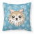 Carolines Treasures Winter Snowflake Dog Face Design Fabric Decorative Pillow, 14x14 Inches, Polyester, Soft Desin
