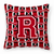 Carolines Treasures Monogram Football Decorative Pillow, 14x14 Inches, Durable Polyester Material