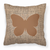 Caroline's Treasures Butterfly Burlap Fabric Decorative Pillow, Blue-Brown, 18x18 Inches  Soft Throw Cushion