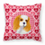 Hearts Love and Valentine's Day Dog Portrait Fabric Decorative Pillow - 638508360014
